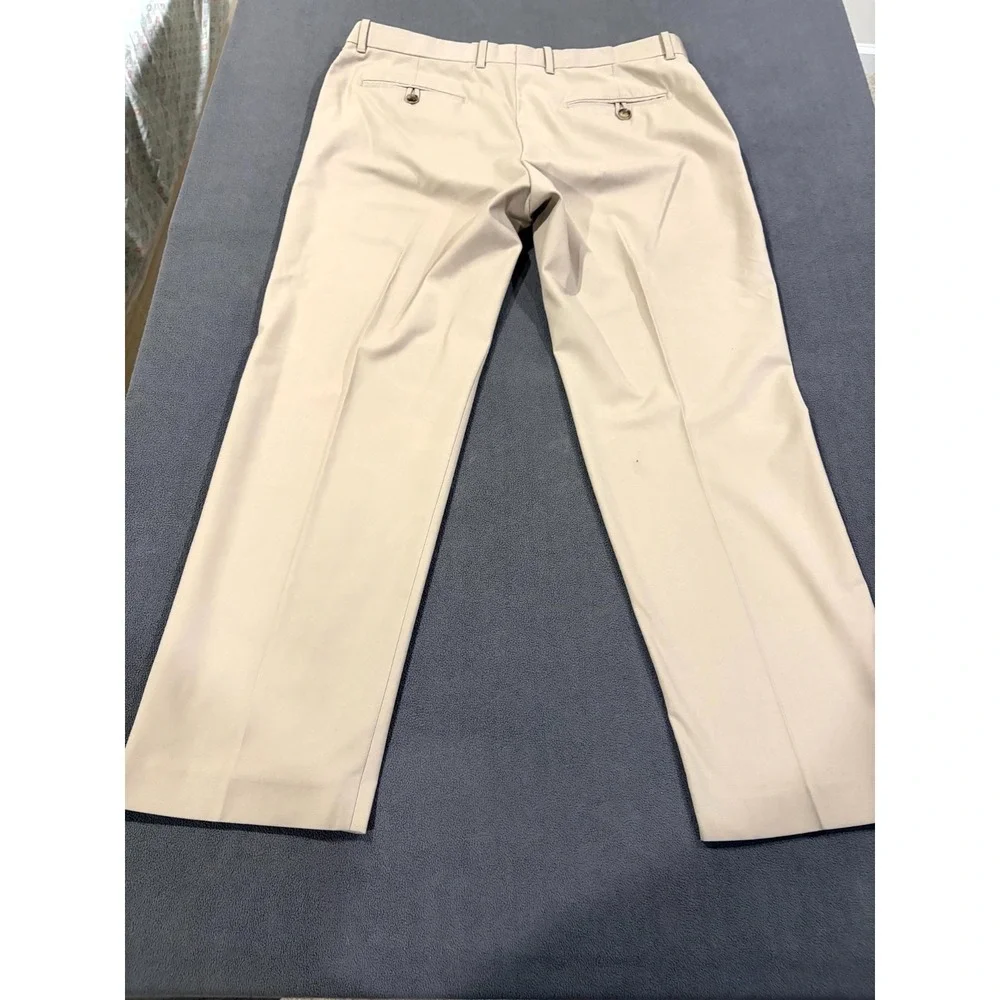 Axist Chino Pants Men 36x30 Beige Flat Front Mid Rise Straight Leg Slash Pockets